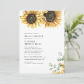 ひまわりモダンフローラユーカリブライダルシャワー 招待状 (スタンド正面)