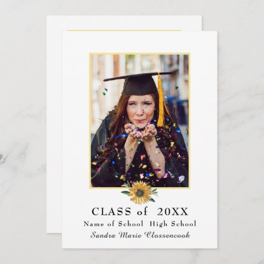 ひまわりモダンフローラ卒業 案内状 (正面/裏面)