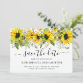 ひまわりモダンフローラ水彩秋の結婚式 セーブザデート (スタンド正面)