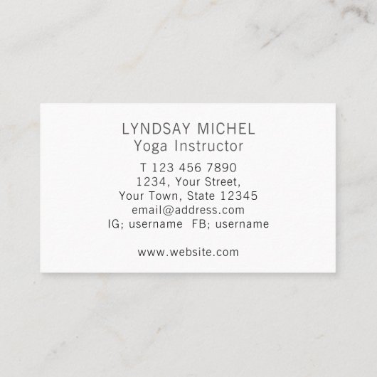 ひまわりモダンヨガインストラクター名刺 名刺 (裏面)