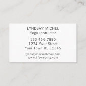 ひまわりモダンヨガインストラクター 名刺 (裏面)