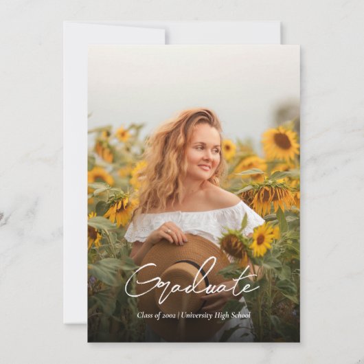 ひまわりモダン写真卒業パーティー 招待状 (裏面)