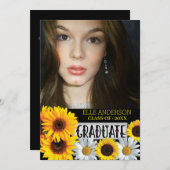 ひまわりモダン写真卒業 招待状 (正面/裏面)
