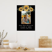 ひまわりモダン写真素朴黒卒業An ポスター (キッチン)