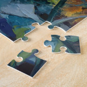 ひまわりモダン抽象芸術絵を描フローラ ジグソーパズル (側面)