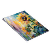 ひまわりモダン抽象芸術絵を描フローラ ノートブック (右側)