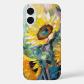 ひまわりモダン抽象芸術絵を描フローラ Case-Mate iPhoneケース (裏面)