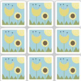 ひまわりモダン植物花柄シール シール