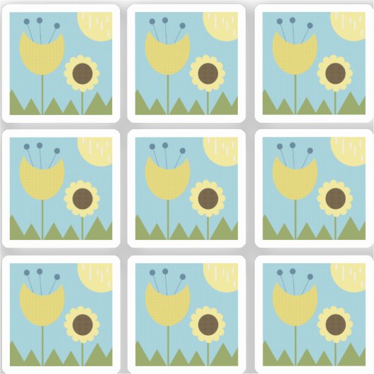 ひまわりモダン植物花柄シール シール (正面)