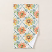 ひまわりモダン水彩フローラ バスタオルセット (ハンドタオル)