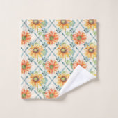 ひまわりモダン水彩フローラ バスタオルセット (ウォッシュタオル)