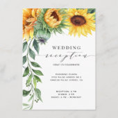 ひまわりモダン水彩結婚式レセプション エンクロージャーカード (正面)