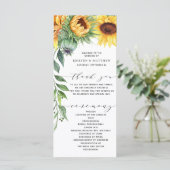 ひまわりモダン水彩結婚式 プログラム (スタンド正面)