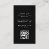 ひまわりモダン白黒QRコードボホ 名刺 (裏面)