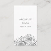 ひまわりモダン白黒QRコードボホ 名刺 (正面)