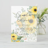 ひまわりモダン花フォト結婚式招待状 招待状 (スタンド正面)