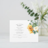 ひまわりモダン赤ちゃんシャワー日付の変更Annou 案内ポストカード (スタンド正面)