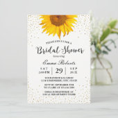 ひまわりモダン金ゴールド紙吹雪ドットブライダルシャワー 招待状 (スタンド正面)