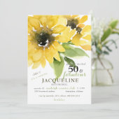 ひまわりモダン50と素晴らしい誕生日パーティー 招待状 (スタンド正面)