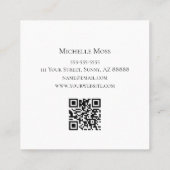 ひまわりモダンQRコードトレンディーティール(緑がかった色)緑 スクエア名刺 (裏面)