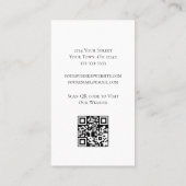 ひまわりモダンQRコードトレンディーティール(緑がかった色)緑 名刺 (裏面)