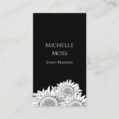 ひまわりモダンQRコード白黒ボホ 名刺 (正面)