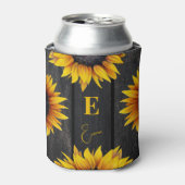 ひまわりモノグラムと名前のカスタマイズ 缶クーラー (缶正面)