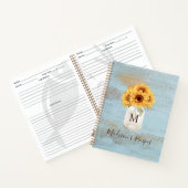 ひまわりモノグラムのメイソンジャーブルーレシピ ノートブック (内部)