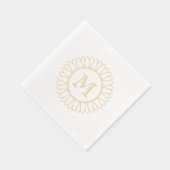 ひまわりモノグラムイニシャル 箔ナプキン (右)