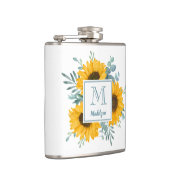 ひまわりモノグラムパーソナライズされた名 フラスク (右)