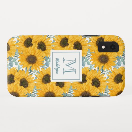 ひまわりモノグラムフローラケースメイトiPhoneケース Case-Mate iPhoneケース (裏面(横))