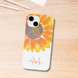ひまわりモノグラム Case-Mate iPhone 14ケース<br><div class="desc">このフローラiPhoneケース飾は黄色の水の色のひまわりとタイポグラフィのモノグラムをスタイリッシュ持つ。簡単にカスタマイズ可能オリジナル水彩©ミケーレ・デイヴィス。</div>