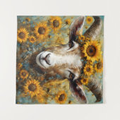 ひまわりヤギ タペストリー (正面(横))