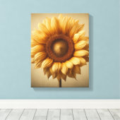 ひまわりユニークの壁アート – ラップされたキャンバス キャンバスプリント (インサイチュ (ウッドフロア))