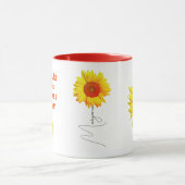 ひまわりユニークコーヒーマグ彼女のためのギフト（名前） マグカップ (中央)