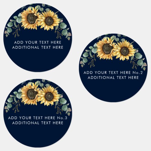 ひまわりユーカリグリーンのブライダルシャワー ラベル (グループ)