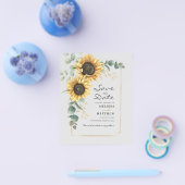 ひまわりユーカリフラワーの結婚式延期のお知らせ チラシ (シングル)