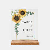ひまわりユーカリフローラウェディングカードとギフト アクリルサイン (正面)