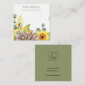 ひまわりユーカリフローラネックレスディスプレイロゴ スクエア名刺 (正面/裏面)