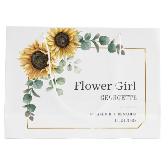 ひまわりユーカリフローラフラワーガール ラージペーパーバッグ (裏面)