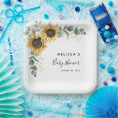 ひまわりユーカリフローラ赤ちゃんシャワー ペーパープレート (パーティー)