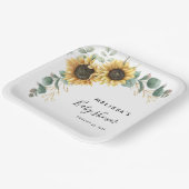 ひまわりユーカリフローラ赤ちゃんシャワー ペーパープレート (傾斜あり)