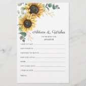 ひまわりユーカリブライダルシャワーアドバイスカード 便箋 (正面)