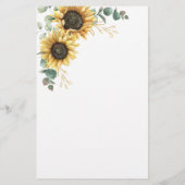 ひまわりユーカリブライダルシャワーアドバイスカード 便箋 (裏面)