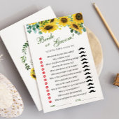 ひまわりユーカリブライダルシャワーゲームカード 招待状