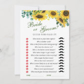 ひまわりユーカリブライダルシャワーゲームカード 招待状 (正面)