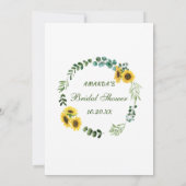 ひまわりユーカリブライダルシャワーゲームカード 招待状 (裏面)