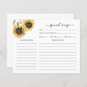 ひまわりユーカリブライダルシャワーレシピカード (正面/裏面)