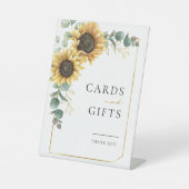 ひまわりユーカリプトゥスフローラウェディングカードとギフト 台座サイン (正面)