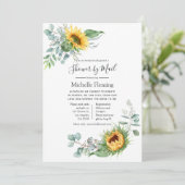 ひまわりユーカリベビー又はブライダルシャワーバイメール 招待状 (スタンド正面)